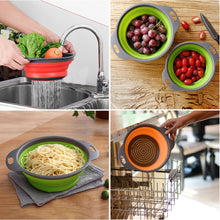 Load image into Gallery viewer, The silicone vegetable and fruit washing basket is fordable