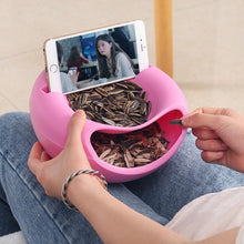 Load and play video in Gallery viewer, Plastic snack bowl with fruit bowl and mobile phone bracket
