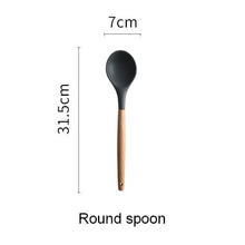 Load image into Gallery viewer, Silicone Cooking Tools with Heat Resistant Wooden Handle
