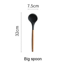 Load image into Gallery viewer, Silicone Cooking Tools with Heat Resistant Wooden Handle
