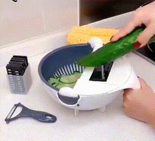 Load image into Gallery viewer, Multifunctional vegetable slicer with drain basket
