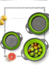 Load image into Gallery viewer, The silicone vegetable and fruit washing basket is fordable
