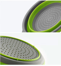 Load image into Gallery viewer, The silicone vegetable and fruit washing basket is fordable
